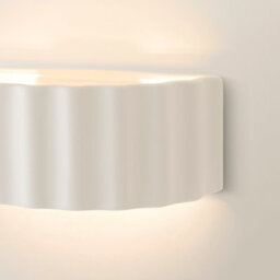 Valuelights Pablo Paint-Me Plain Curved Ribbed Ceramic Flush Wall Sconce Light - thumbnail 4