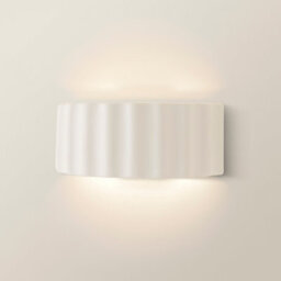 Valuelights Pablo Paint-Me Plain Curved Ribbed Ceramic Flush Wall Sconce Light - thumbnail 3