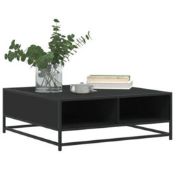 Walplus Coffee Table Black 80X80X30 Cm Engineered Wood And Metal - thumbnail 4