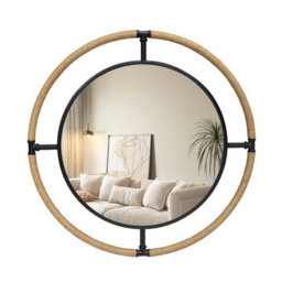 Artloge Round Navigation Coastal Wall Mirror With Rope Metal Frame Rural Art Mirror, 80Cm - thumbnail 8
