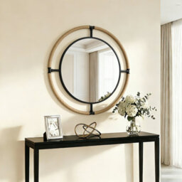 Artloge Round Navigation Coastal Wall Mirror With Rope Metal Frame Rural Art Mirror, 80Cm - thumbnail 5