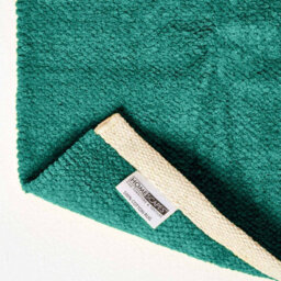Homescapes Teal Green 100% Cotton Plain Chenille Rug With Natural Trim, 60 X 100 Cm - thumbnail 5