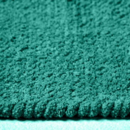 Homescapes Teal Green 100% Cotton Plain Chenille Rug With Natural Trim, 60 X 100 Cm - thumbnail 4