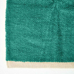 Homescapes Teal Green 100% Cotton Plain Chenille Rug With Natural Trim, 60 X 100 Cm - thumbnail 3