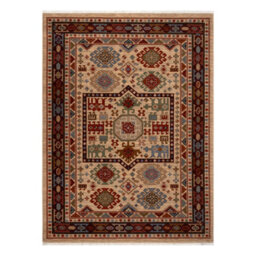 RugsX Carpet Wool Keshan Fringe, Ornament Oriental 6668/53555 Beige Claret  80X145 Cm - thumbnail 2