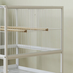Pawhut Bird Cage Parrot Cage With Rolling Stand Acrylic Viewing Panels White - thumbnail 9