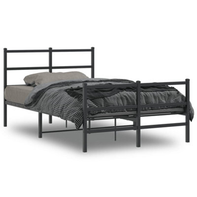 Berkfield Metal Bed Frame Without Mattress With Footboard Black 120X190Cm - image 1
