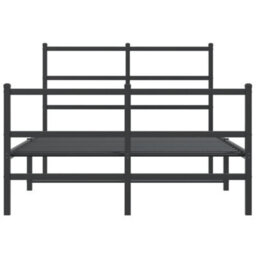 Berkfield Metal Bed Frame Without Mattress With Footboard Black 120X190Cm - thumbnail 5