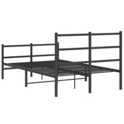 Berkfield Metal Bed Frame Without Mattress With Footboard Black 120X190Cm - thumbnail 7