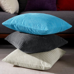 "Deconovo Set Of 2 Super Soft Corduroy Cushion Covers Light Beige 24""x24""" - thumbnail 5