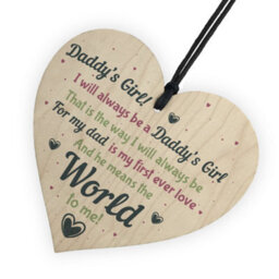 Red Ocean Daddy's Girl Wooden Heart Birthday Fathers Day Gift For Him Daughter Thank You Sign - thumbnail 6