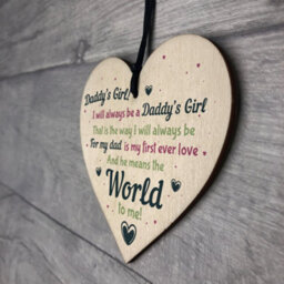 Red Ocean Daddy's Girl Wooden Heart Birthday Fathers Day Gift For Him Daughter Thank You Sign - thumbnail 7