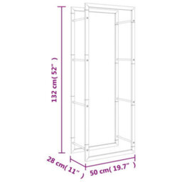 Walplus Firewood Rack 50X28X132 Cm Stainless Steel - thumbnail 7