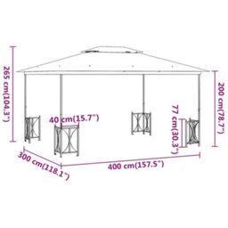 Berkfield Elegant Gazebo With Sidewalls&double Roofs 3X4 M Anthracite - thumbnail 6