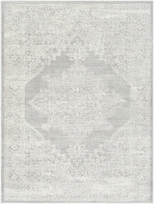 Livabliss Roma-Vintage Grey Charcoal White Traditional Boho Living Dining Bedroom Rug 120 X 170 Cm Easy Care, Non Shedding - image 1