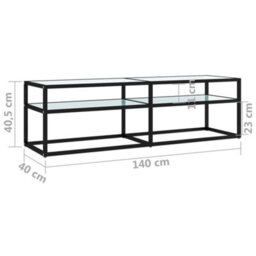 Vidaxl Tv Cabinet White Marble 140X40X40.5 Cm Tempered Glass - thumbnail 7