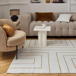 The Rugs Carmel Cream/gold Geometric Design Area Rug And Runner Non Shedding, Stain Resistant, Soft - thumbnail 8
