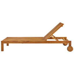 Beliani Sun Lounger Bellano Reclining Acacia Wood Brown - thumbnail 6