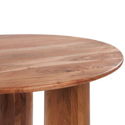 Beliani 80Cm Round Acacia Coffee Side Table Natural Light Brown - Retro Living Room Accent - thumbnail 3