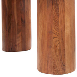 Beliani 80Cm Round Acacia Coffee Side Table Natural Light Brown - Retro Living Room Accent - thumbnail 5