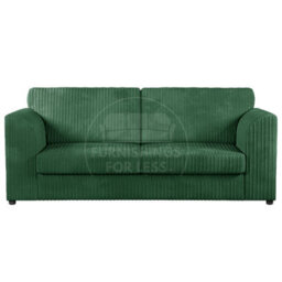 Furnishings For Less UK Luxor Jumbo Cord 3 + 1 + 1 Fabric 3 Piece Sofa Suite - Fullback Green - thumbnail 2