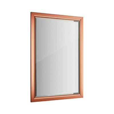 Ibathuk Mirana Copper Framed Mirror, Modern Wall Hung Bevelled Mirror For Bathroom Or Living Spaces, Bathroom Wall Mirror - image 1