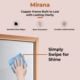 Ibathuk Mirana Copper Framed Mirror, Modern Wall Hung Bevelled Mirror For Bathroom Or Living Spaces, Bathroom Wall Mirror - thumbnail 3