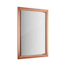 Ibathuk Mirana Copper Framed Mirror, Modern Wall Hung Bevelled Mirror For Bathroom Or Living Spaces, Bathroom Wall Mirror - thumbnail 1