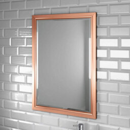 Ibathuk Mirana Copper Framed Mirror, Modern Wall Hung Bevelled Mirror For Bathroom Or Living Spaces, Bathroom Wall Mirror - thumbnail 6