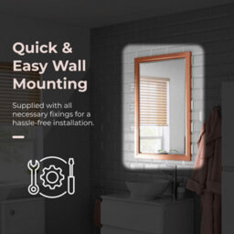 Ibathuk Mirana Copper Framed Mirror, Modern Wall Hung Bevelled Mirror For Bathroom Or Living Spaces, Bathroom Wall Mirror - thumbnail 5
