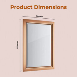 Ibathuk Mirana Copper Framed Mirror, Modern Wall Hung Bevelled Mirror For Bathroom Or Living Spaces, Bathroom Wall Mirror - thumbnail 4