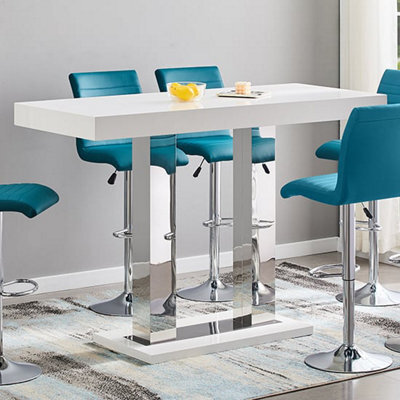 Furniture in Fashion Caprice High Gloss Bar Table Rectangular Large In White - image 1