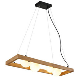 Luminosa Lighting Luminosa Nanda Bar Pendant Ceiling Light Matt Black Balls Opal Glass Shade 4X G9