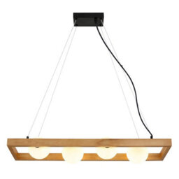 Luminosa Lighting Luminosa Nanda Bar Pendant Ceiling Light Matt Black Balls Opal Glass Shade 4X G9 - thumbnail 3