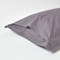 Homescapes Dark Grey Egyptian Cotton Oxford Pillowcase 200 Tc, Standard - thumbnail 3