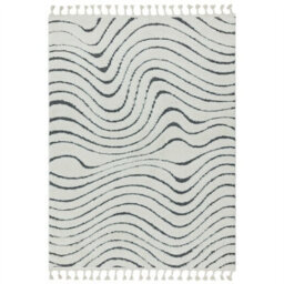 Cream Modern Abstract Moroccan Kilim Easy To Clean Dining Room Rug-200Cm X 290Cm - thumbnail 2