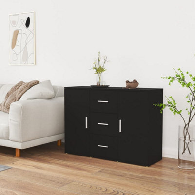 Berkfield Sideboard Black 91X29.5X65 Cm Engineered Wood - image 1
