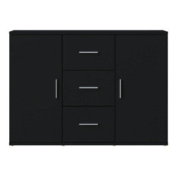 Berkfield Sideboard Black 91X29.5X65 Cm Engineered Wood - thumbnail 6