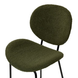 Beliani Set Of 2 Bar Chairs Luana Boucle Dark Green - thumbnail 8
