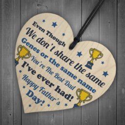 Red Ocean Special Fathers Day Gift For Stepdad Wood Heart Thank You Gift For Dad Him - thumbnail 6