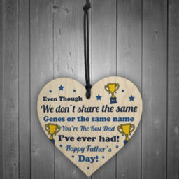 Red Ocean Special Fathers Day Gift For Stepdad Wood Heart Thank You Gift For Dad Him - thumbnail 2