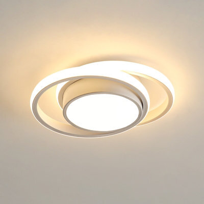 Pheashine Double Circular Led Ceiling Light, 36W 3000K Warm Light 27X22X7Cm, Modern Ceiling Lamp For Bedroom Hallway Living Room - image 1
