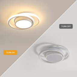 Pheashine Double Circular Led Ceiling Light, 36W 3000K Warm Light 27X22X7Cm, Modern Ceiling Lamp For Bedroom Hallway Living Room - thumbnail 3
