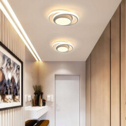 Pheashine Double Circular Led Ceiling Light, 36W 3000K Warm Light 27X22X7Cm, Modern Ceiling Lamp For Bedroom Hallway Living Room - thumbnail 8
