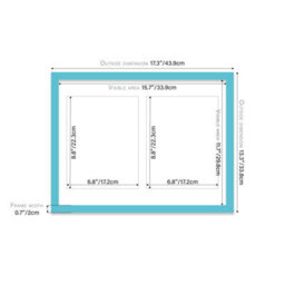 16X12 Inch 2 Opening Photo Collage Frame, Display Two 9X7 Inch Photos, Multi Aperture Family Picture Frame, Turquoise - thumbnail 4