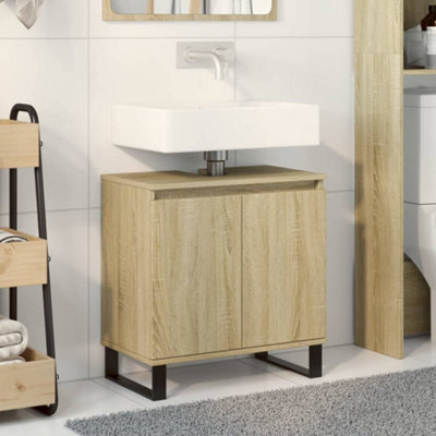 Berkfield Bathroom Cabinet Sonoma Oak 58X33X60 Cm Engineered Wood - image 1