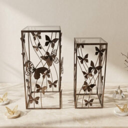 Minster 75/64Cm Metal Tables (Set Of 2) - L33 X W33 X H75 Cm - thumbnail 2