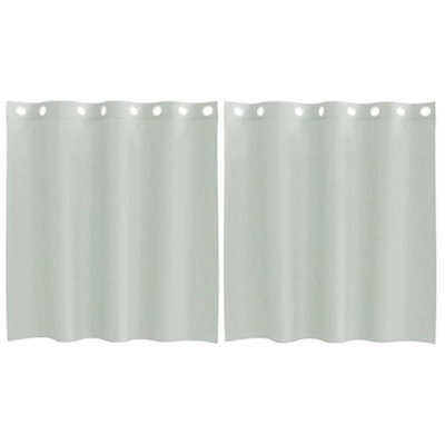 Berkfield Durable Voile Curtains With Grommets 2 Pcs Light Grey 140X140 Cm - image 1