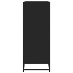 Berkfield Shoe Cabinet Black 75X38X97.5 Cm Engineered Wood And Metal - thumbnail 5