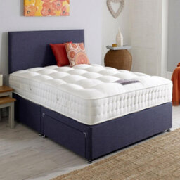 Divan Base Direct Dura Beds Classic Wool 800 Pocket Sprung Divan Bed Set 5Ft King 4 Drawers- Chenile Navy - thumbnail 1